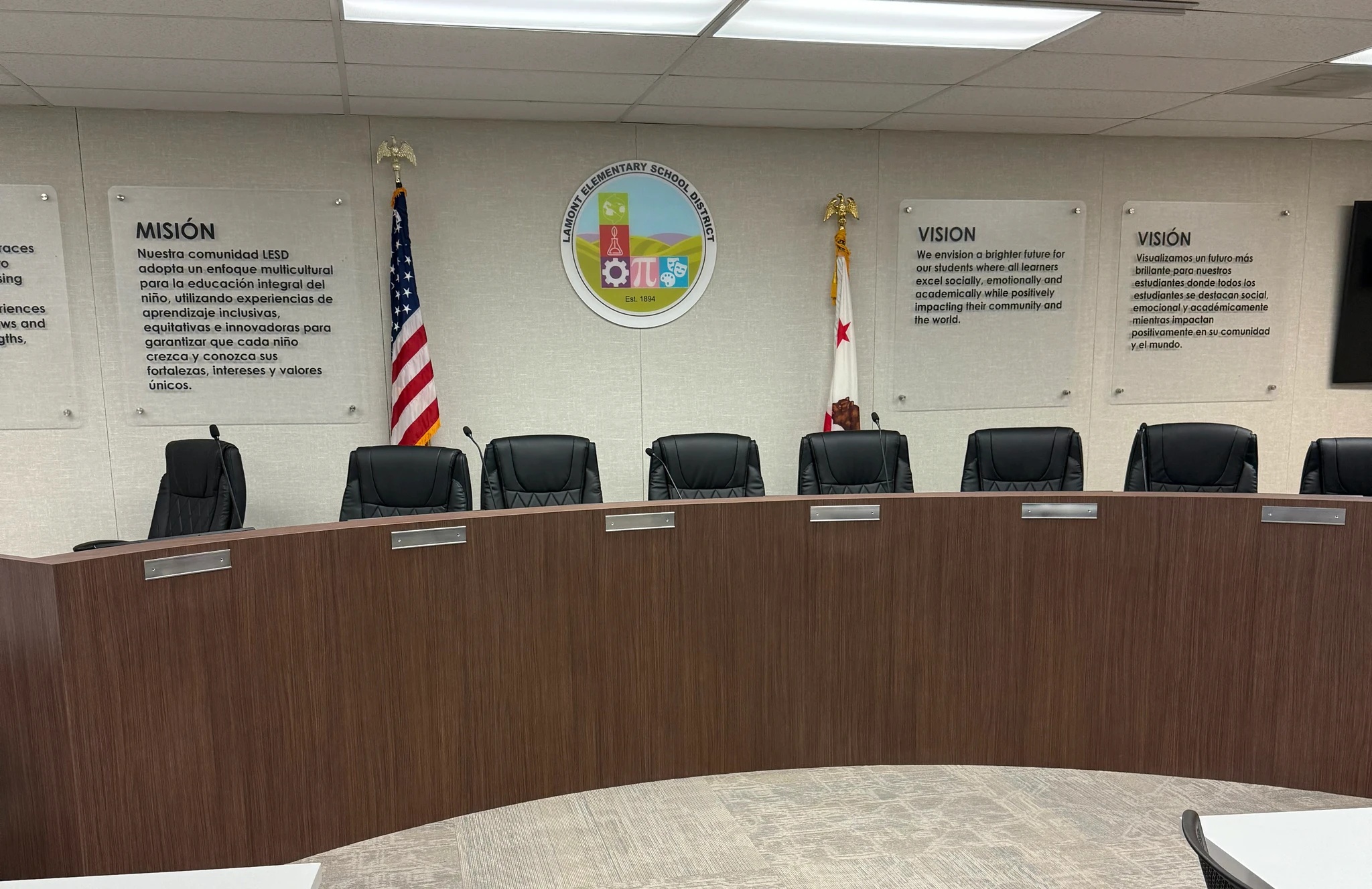 Interior of a building with custom cabinetry
